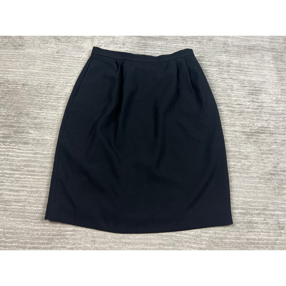 Missy‎ Pencil Skirt Women 12 Black Pleated Front Lined Professional Style 1021